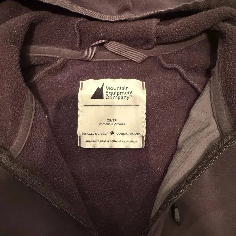 Black Women's Warm Thin Fleece Zip Up With Hoodie, MEC, US S - Picture 7 of 8